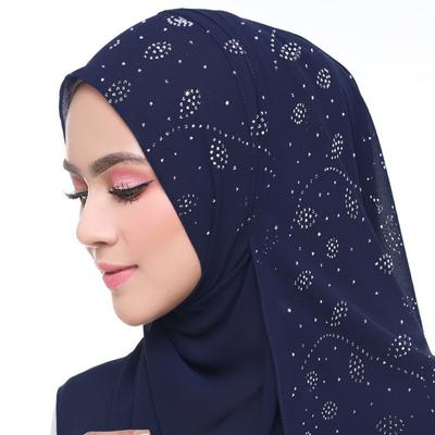 Women Chiffon Scarf Hijabs For Women Leaf Diamond Crystal Scarf Hijab Shawls Wraps Muslim Fashion Hijab Scarf Ramadan Shawl
