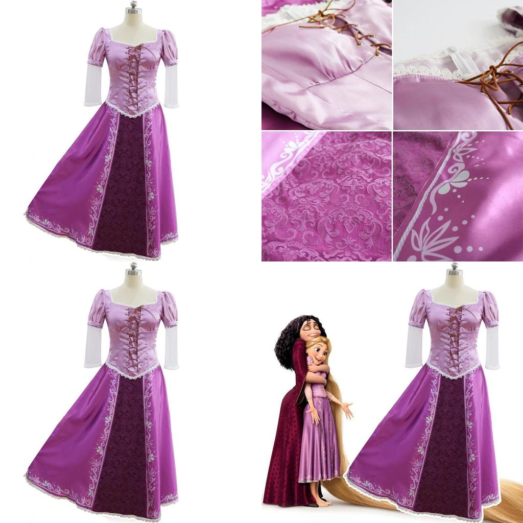 Elegant Adult Fairytale Princess Tangled Rapunzel Cosplay Costume For Halloween Parties