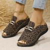 Women's Slippers Summer New Metal Button Slides Shoes Wedge Beach Sandals Women Outside Platform Designer Sandals
