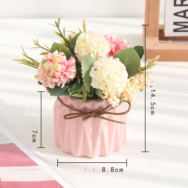 Simulated Embroidered Ball Artificial Flower Potted Plant Decoration Restaurant Tabletop Home Floral Atmosphere Decoration