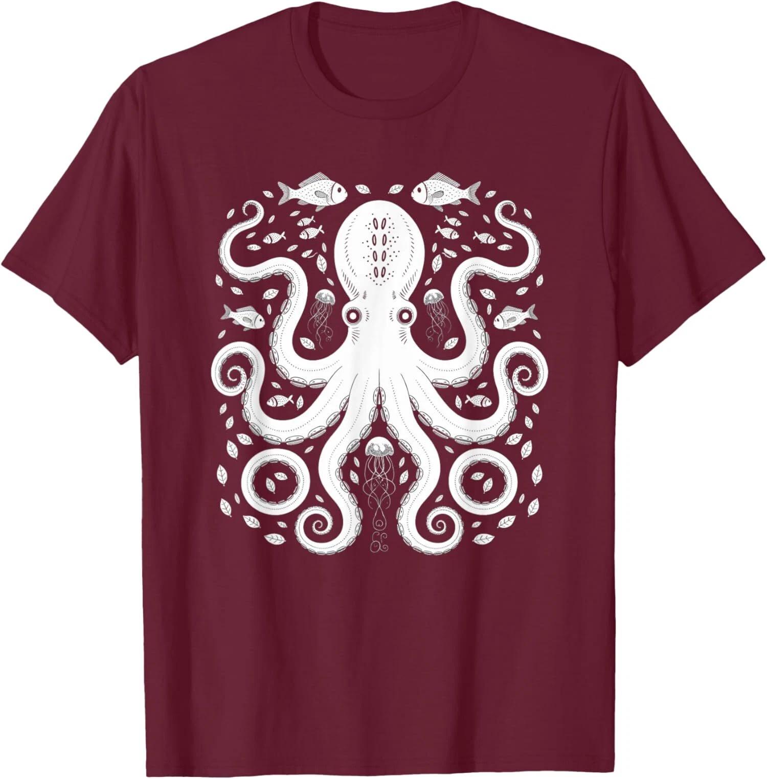 Vintage Octopus Retro Graphic Octopuses Design Unisex T-Shirt XL