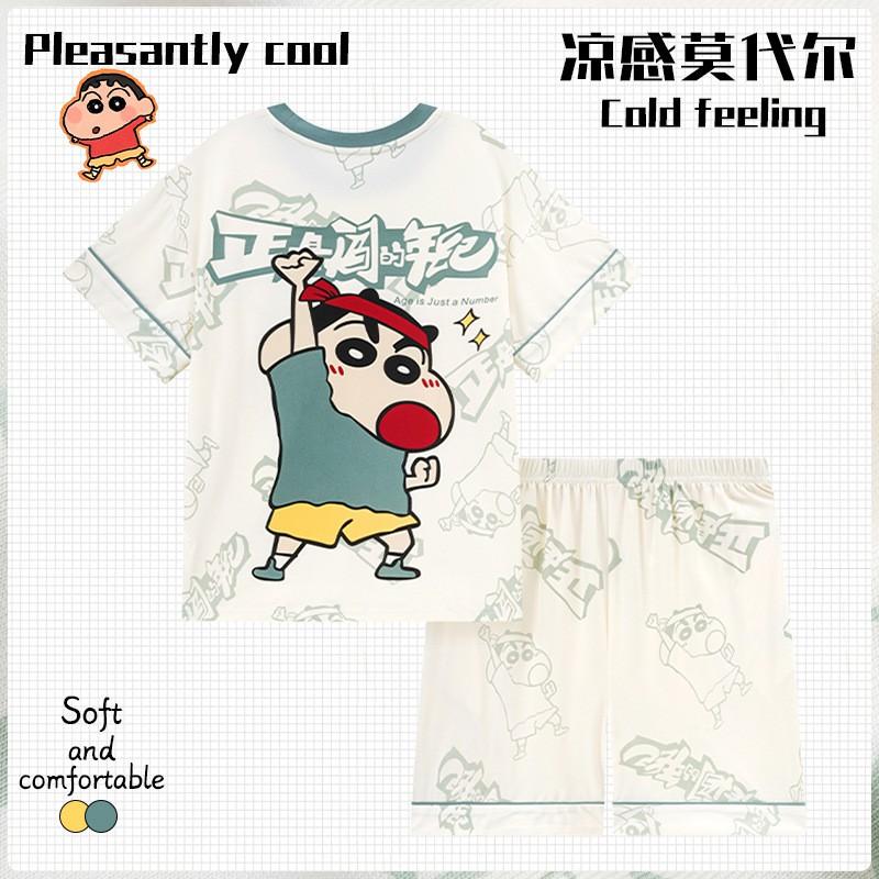 Boys Modal Short Sleeve Pajama Set Lightweight Cartoon Home Wear Kids 8 Years
