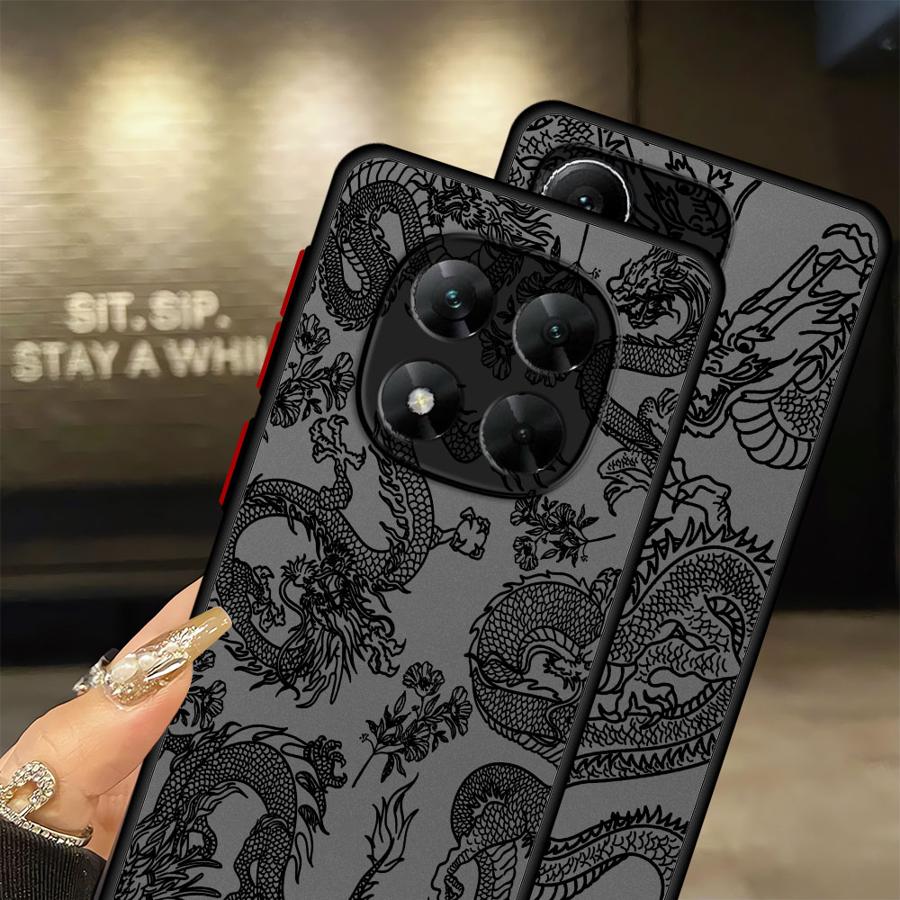 Funda Back Phone Cover Case for Xiaomi Redmi Note 14 14C 9S 12 13C 13 Pro Plus 10 A4 11 Chinese Dragon
