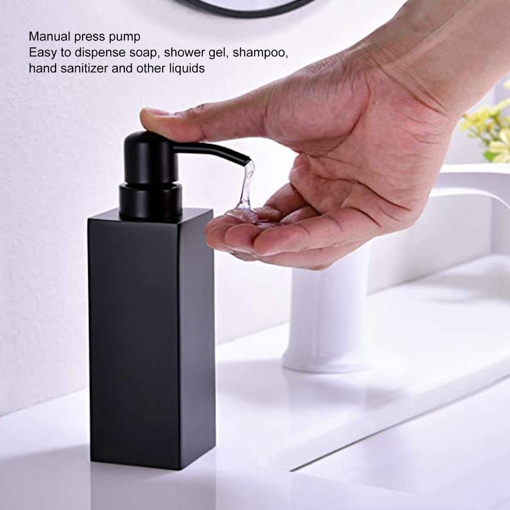 Flacone Pompa in Acciaio Inossidabile 304 Nero Flacone Doccia Dispenser Sapone Bagno Lavanderia Cucina