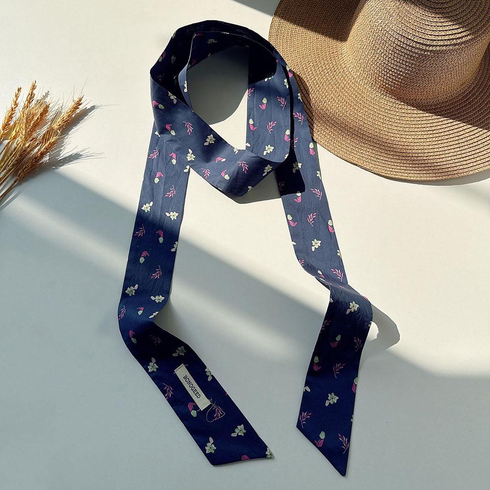 Flower Field Oil Painting Scarf Cotton Extended Long Ribbon Neckerchief Scarf Headband  Women