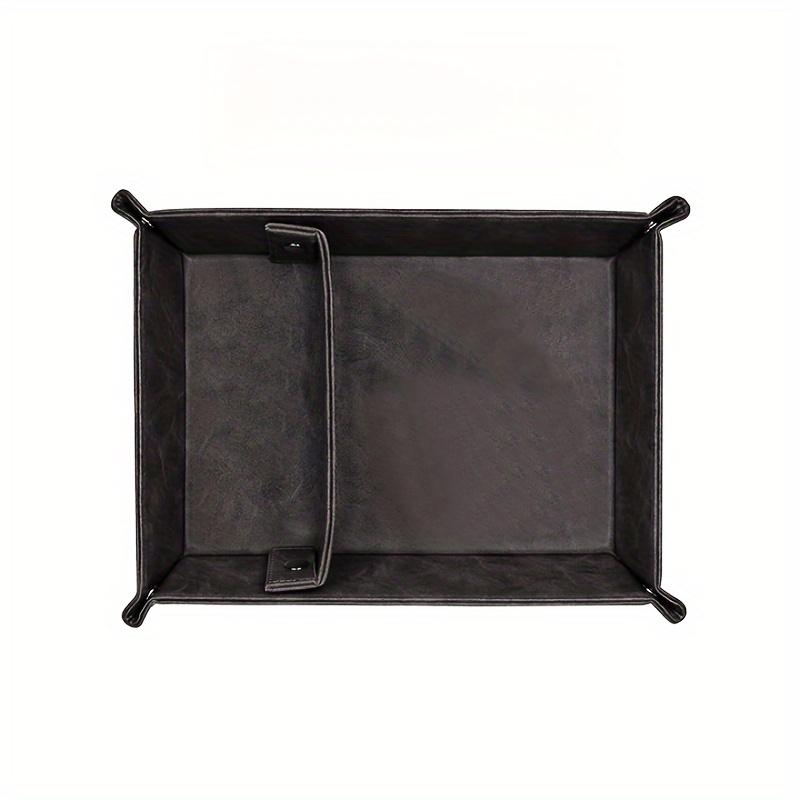 Vintage Faux Leather Storage Tray-Foldable&Portable Organizer for Watches,Desk & Drawer Organizer for Home Storage
