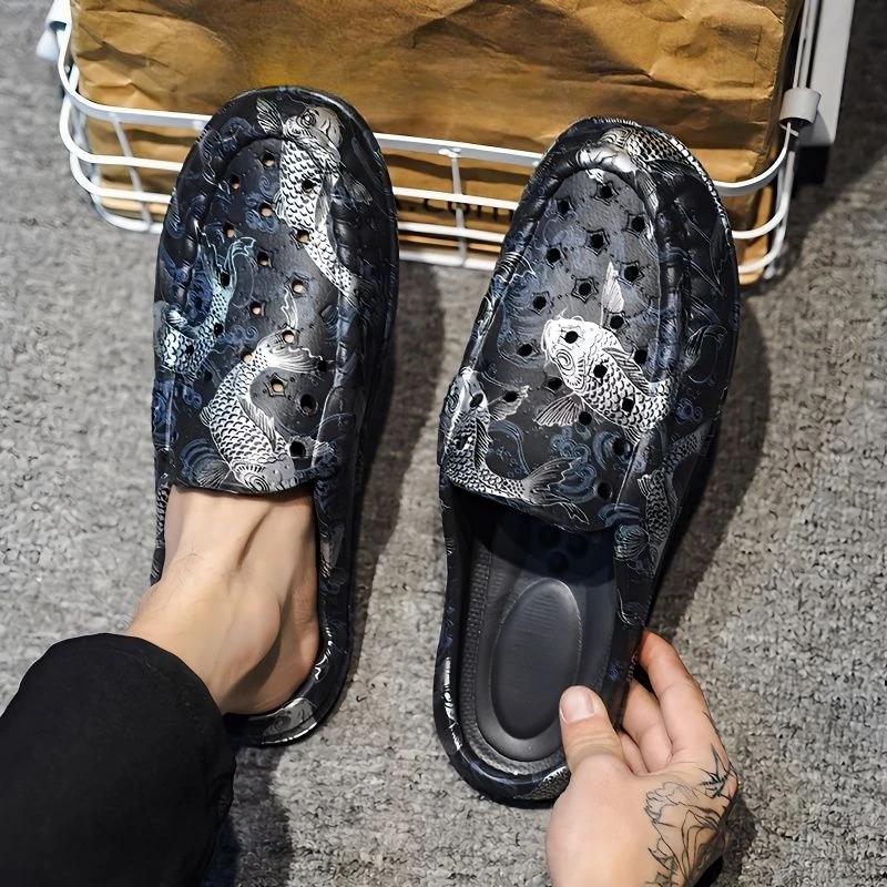 Fashion Shoes Indoor Hole Sabot House Walk Around Home Sandals Man Beach Soft Elegant Y2k Pvc Comfortable Summer Sale Slippers for Men