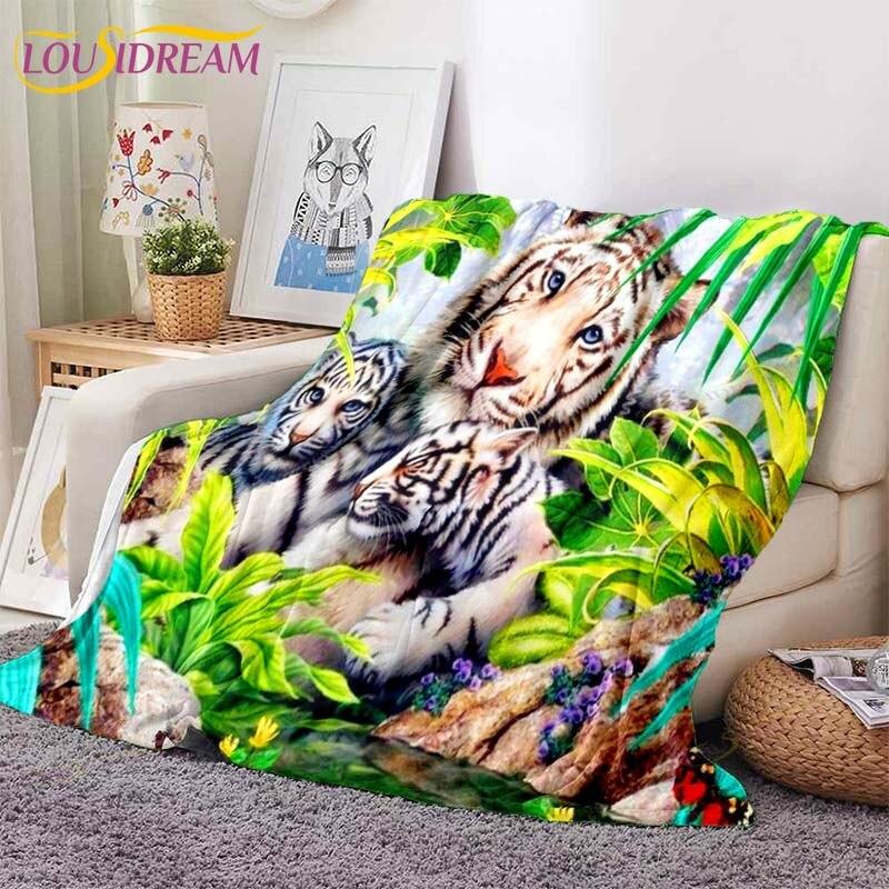 

3D-ковдра з тигром, суперм’яка для весни, осені, сучасна лінія, мистецтво, шерпа, ковдра, покривало для подорожей. 150x200cm