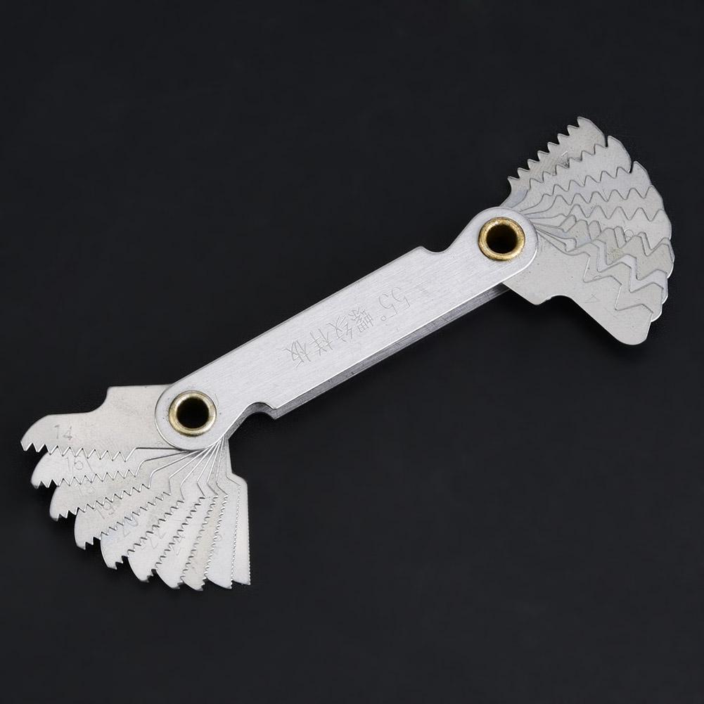 Imperial 55 Degrees  Stainless Steel Screw Measuring Thread Pitch Gauge