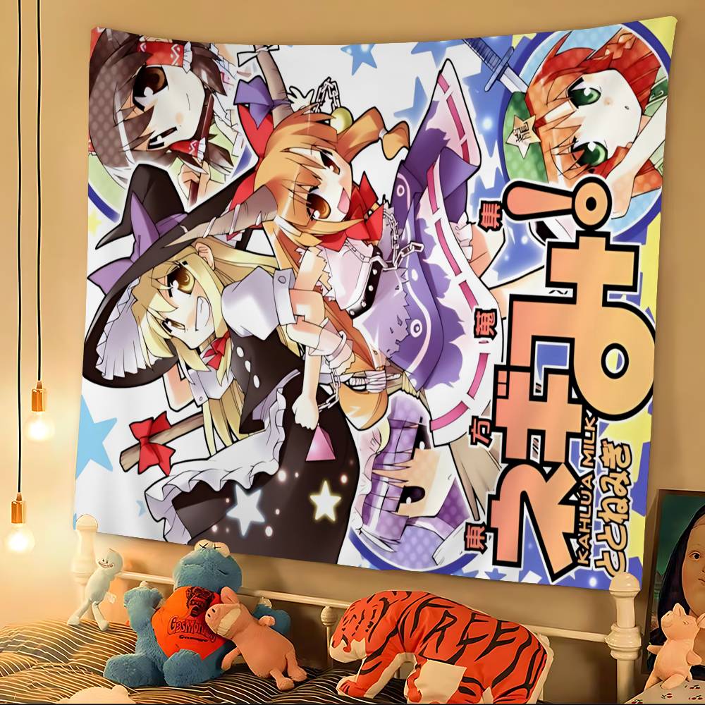 Classic Anime T-Touhou P-Project Game Chart Tapestry Bohemian Wall Tapestries Mandala Wall Art Decor