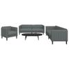 Vidaxl 3-Cz. Living Room Set, Dark Grey, Upholstered In Fabric