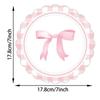 10pcs Pink Color Bow Themed Party Decoration Paper Plates Bow Shape Napkins  Bachelorette Party