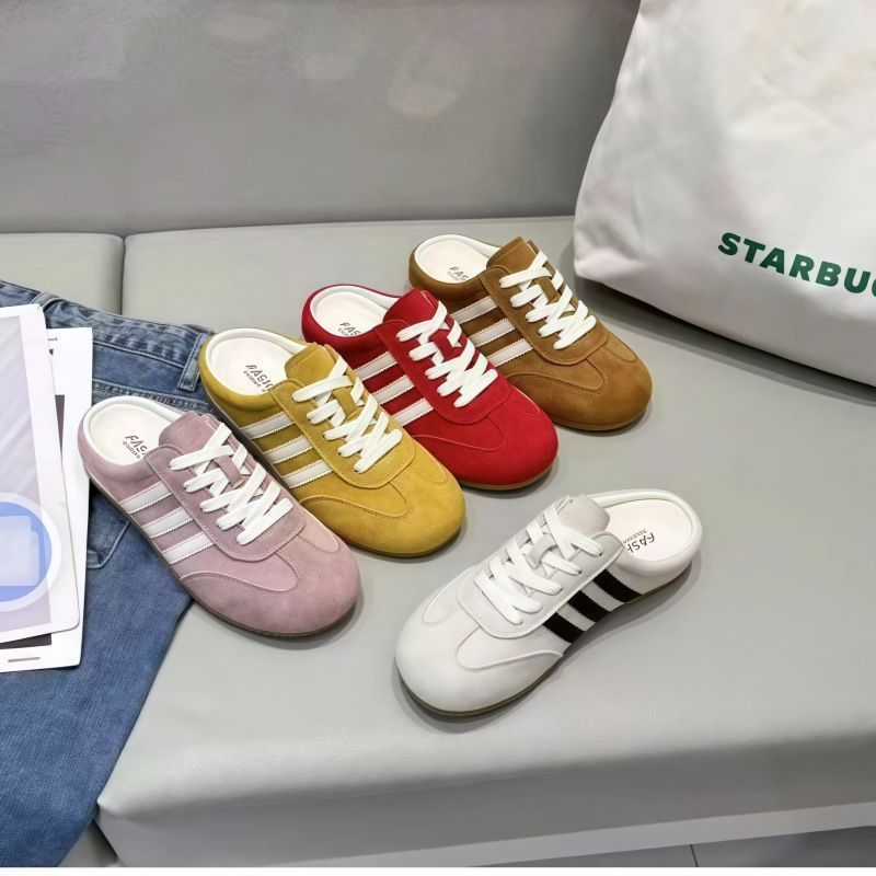 Baotou Half Slippers Women's Summer Outer Wear 2025 New Super Fire Heelless Flat-bottomed German Training Shoes Lazy One-pedal Women's Shoes