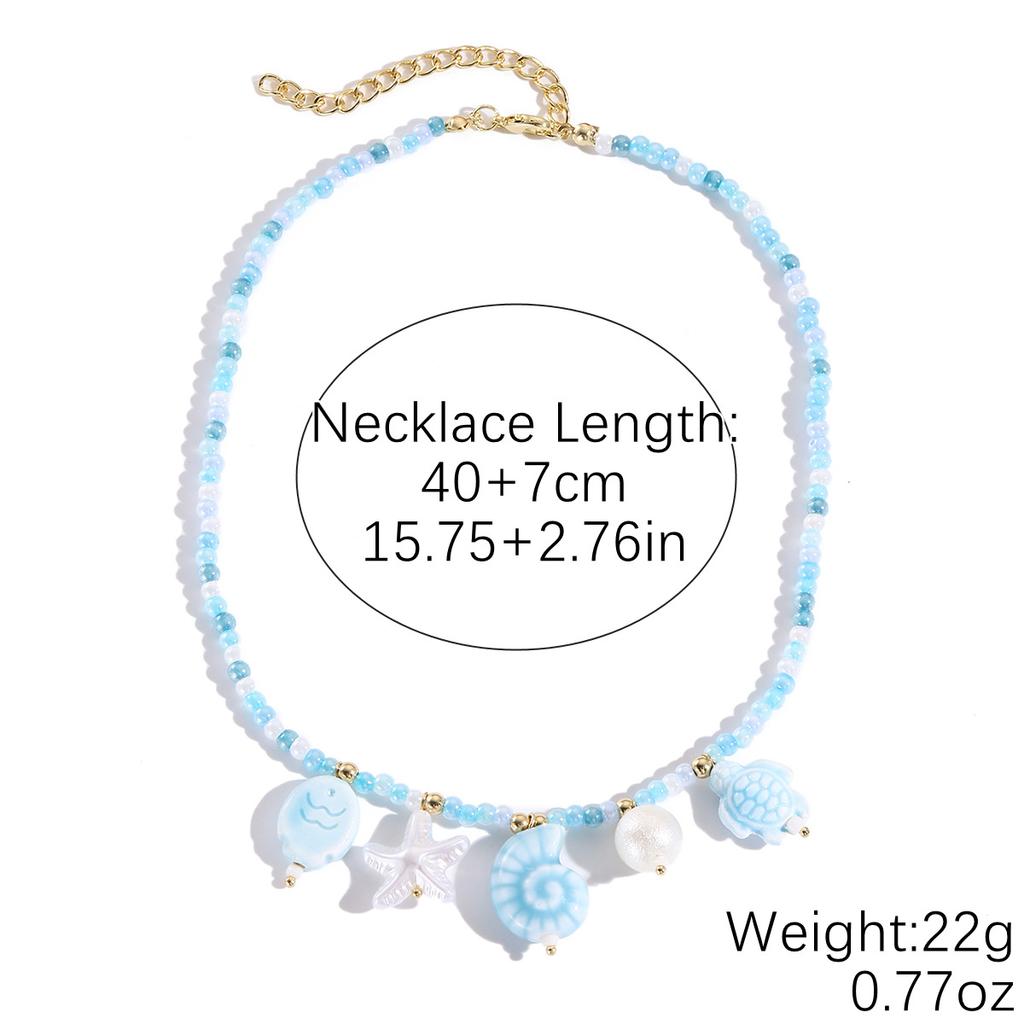 Niche Design Sense Necklace Bohemian Ceramic Small Fish Beaded Collarbone Chain Female