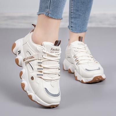 Modne damskie buty typu chunky dad odporne na ścieranie, antypoślizgowe, z miękką podeszwą, lekkie sneakersy, modne, casualowe, wygodne obuwie dla pań