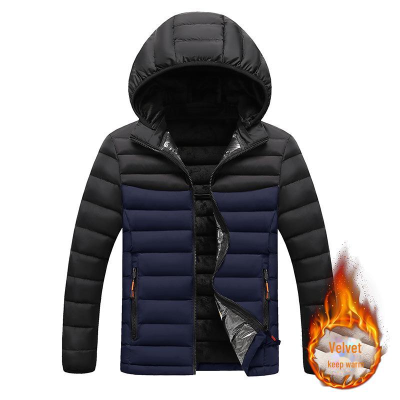 Herren 2024 Winter Slim Fit Baumwollmantel mit abnehmbarer Kapuze - Koreanischer Stil Lässig Trend mit Rippstrick-Design