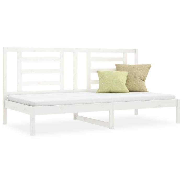 VidaXL Daybed White 90x200 Cm Solid Pine Wood 3108057