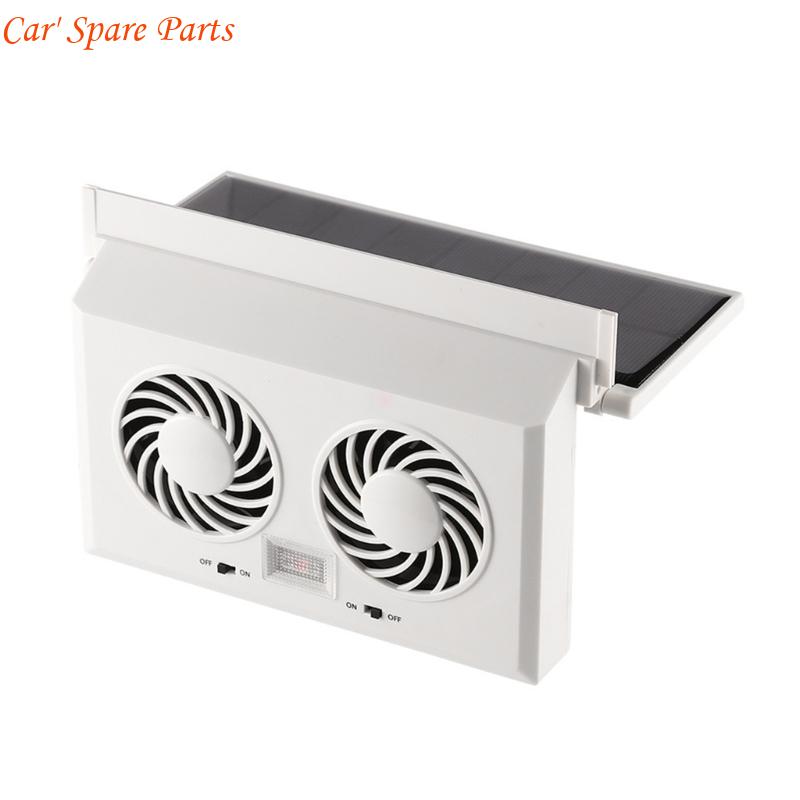 

Y4UA Solar Car Ventilation Fan Double Airflows Radiator Cooling Fan Quiet Operation белый