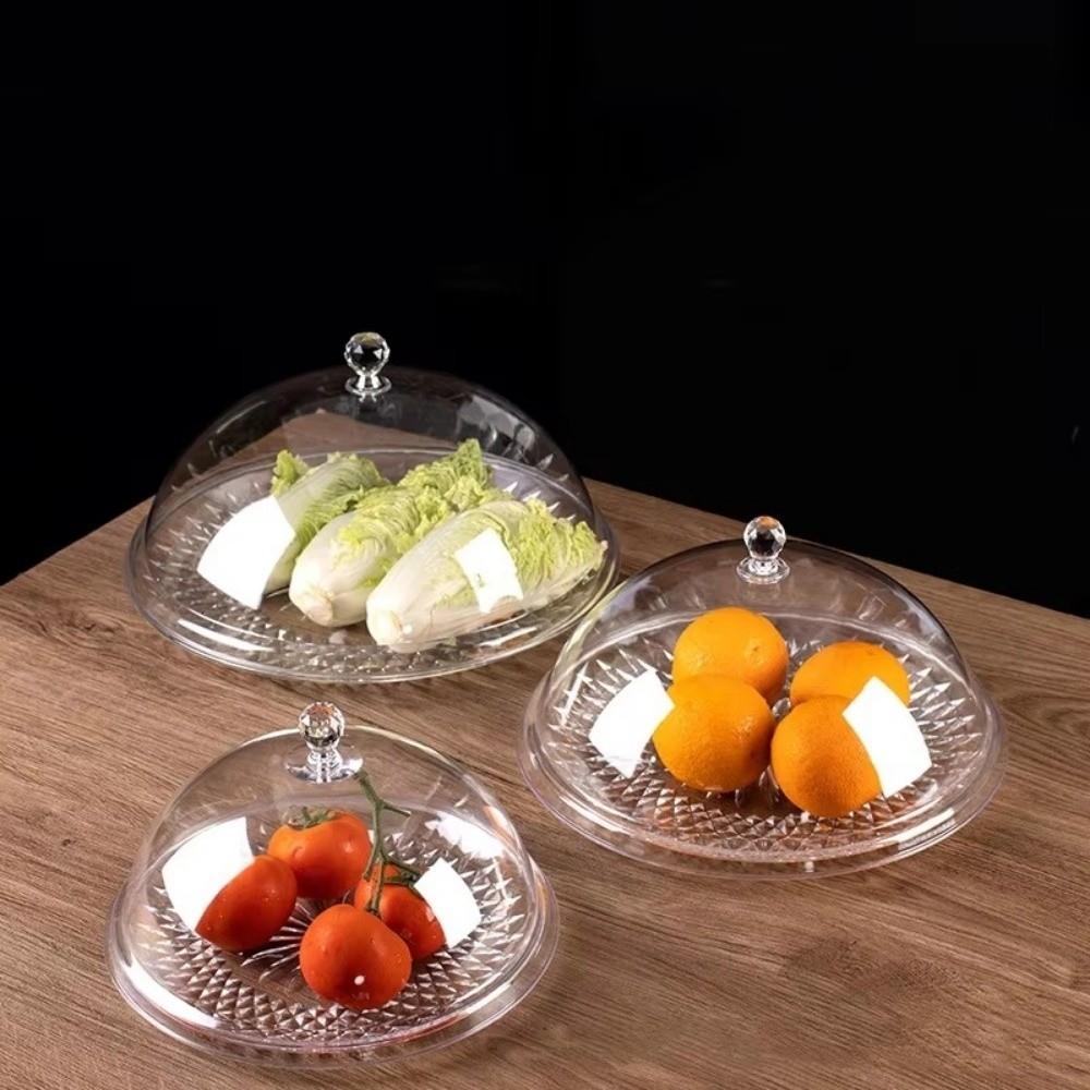 with Lid Cake Dome Plate PVC Cake Stand New Food Display Tray  Dessert Storage