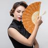 Lace Folding Fan with Tassel Hollow Ribs Vintage European Dance Performance Party Photo Props Portable Summer Hand Held Fan Women Girls Gift