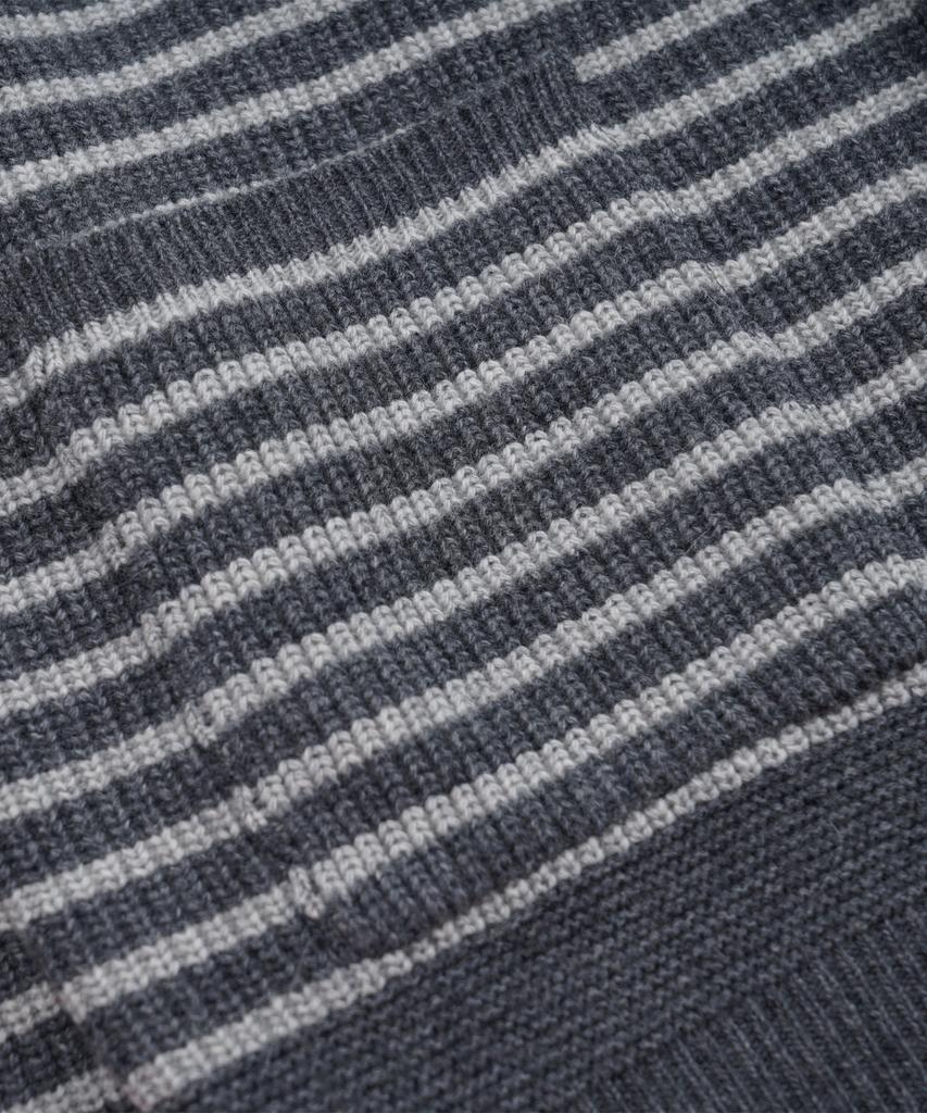 Frizmworks Wool Stripe Round Cardigan _ Charcoal