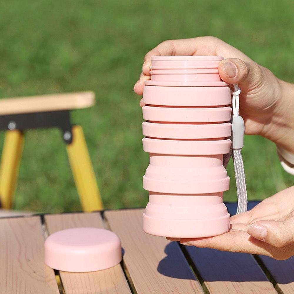 500ML Folding  Silicone Water Bottle Retractable Foldable Drinking Cup  Cycling