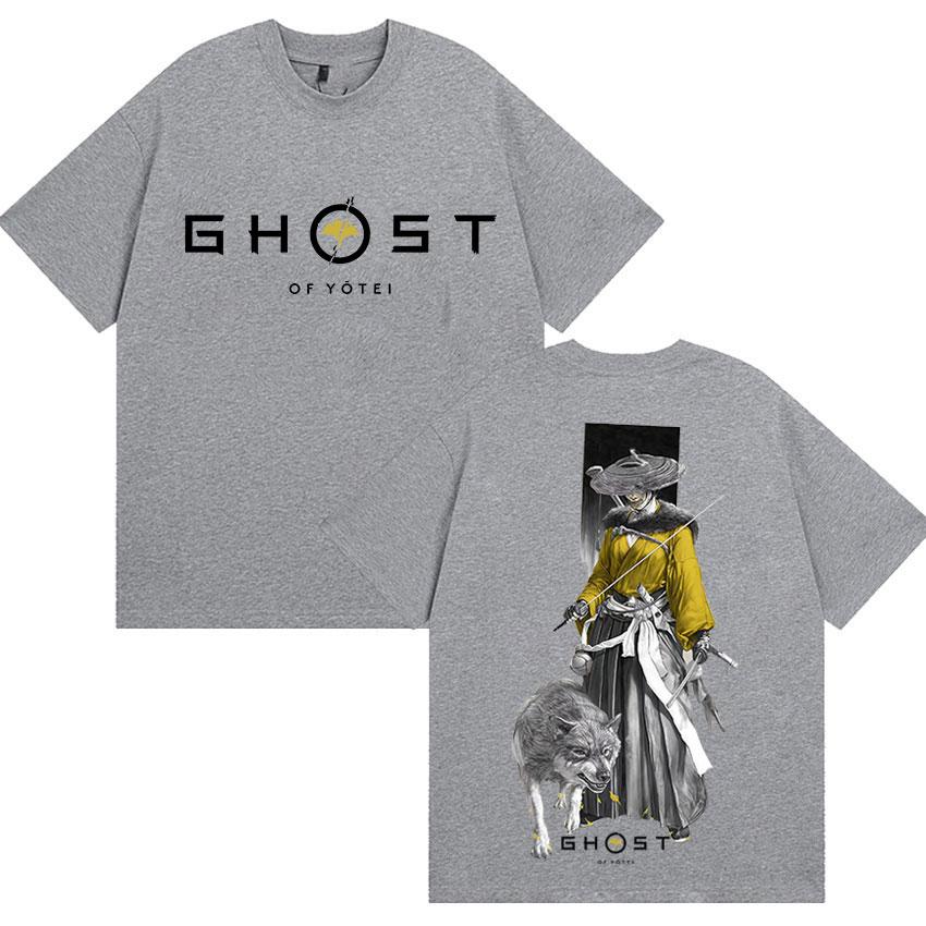 Japanese Game Ghost of Yotei Graphic cotton men shirt ukiyoe style ONeck Short Sleeve womens fashion Springsummer Tshirt