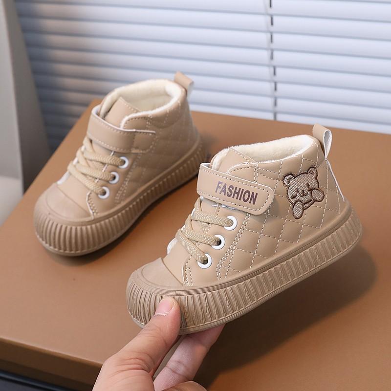 

Kids Casual Shoes High-top Skate Sneakers for Boys Girls Cartoon Fashion Thermal Warm Cotton Inside Soft Outsole Classic 22-33 24