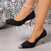 Fashion Comemore Autumn Heels for Ladies Metal Pointed Toe Sexy Women Shoes Thin High Heeled Retro Temperament Fashion Pumps Large Size