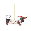 Flat Christmas Dachshund Dog Ornament Acrylic Christmas Tree Hanging Ornaments Car Pendant   Home KTY