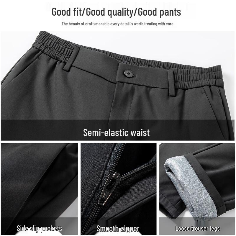 Yaya Men's Thick Goose Down Straight-Leg Winter Business Casual Pants K917Y