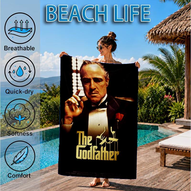 The God-father Beach Towel, Microfiber Beach Towel, Perfect For Pool, Beach, Travel, Home Decor Beach Party Fan Gifts