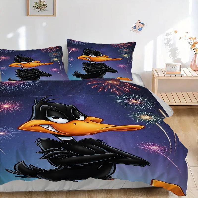 

3pcs Daffy Duck Cover Set,Soft Comfortable Duvet Cover,Guest Room (1*Duvet Cover + 2*Pillowcases, Without Core) yy251024152 135x200cm