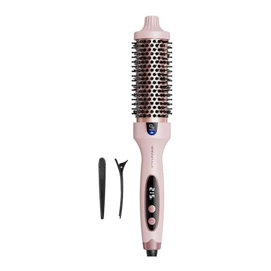 Wavytalk Roll Brush Iron 38mm Shiny Hair Blow Finish Tourmaline Ceramic Thermal Brush with Negative Ions Low Damage 5 Level Temperature Adjustment
