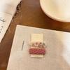 1 Pair Hairpins Rounded Edges Metal Stable Grip Hand-Embroidered Flower Pattern Wide BB Clip Side Bang Hair Accessories