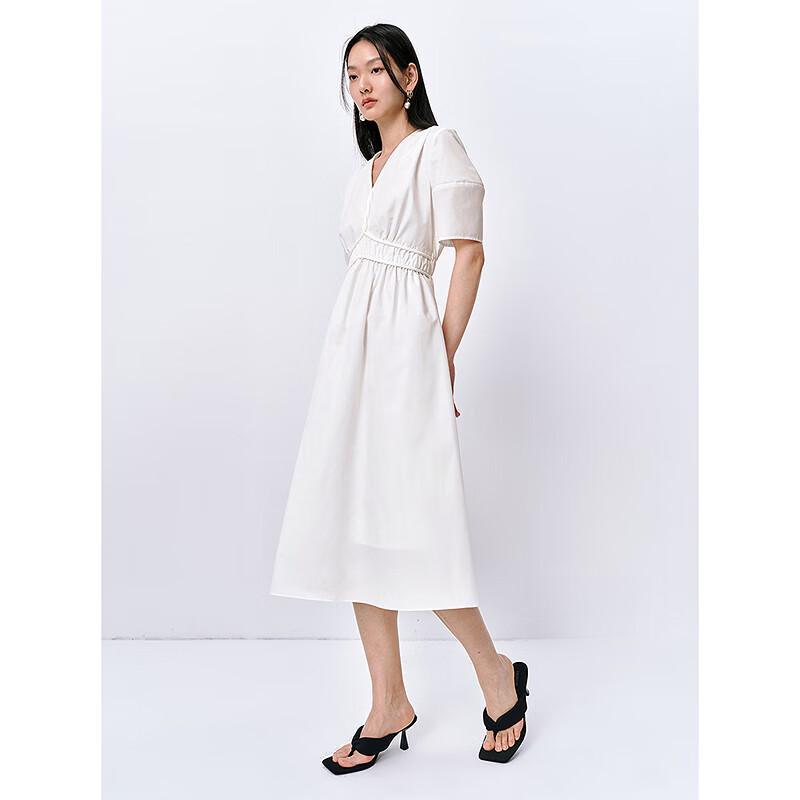 Peacebird Women's Elegant V-Neck A-Line Maxi Dress