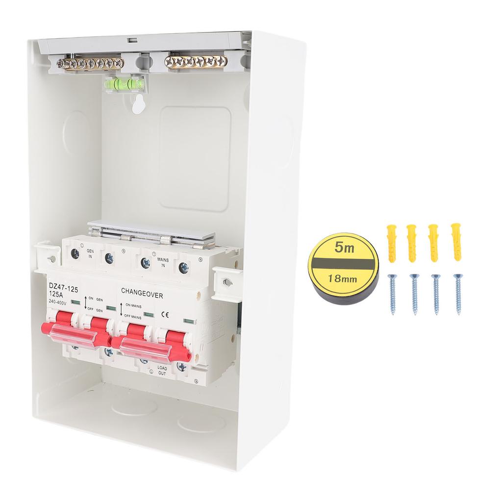 Doppelstrom Manueller Umschalter 125A Netz auf Generator Manueller Umschalter Leitungsschutzschalter mit Verteilerkasten