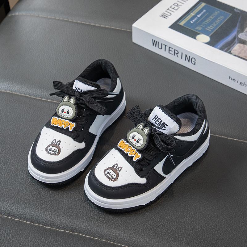 Children's cute cartoon sneakers girls casual shoes 2025 autumn new boys board shoes fashion white shoes trend