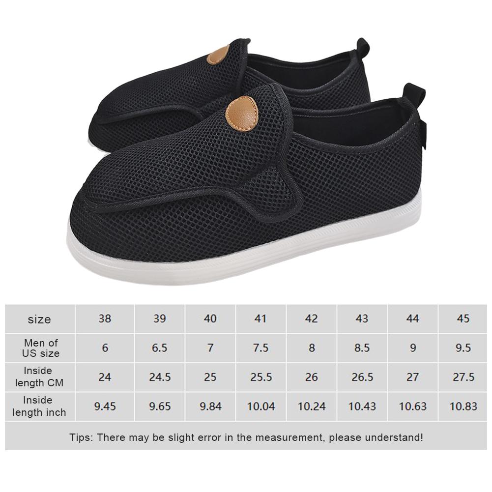 Swollen Feet Shoes for Men Adjustable Diabetic House Shoes Extra Wide Width Slip-on Shoes for Diabetic Swollen Feet