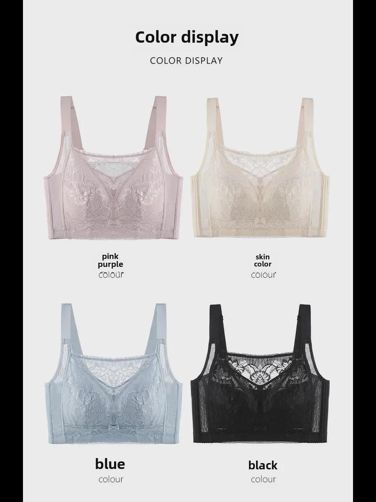 Seksowny biustonosz push-up, regulowany, zapobiegający opadaniu dla dużych biustów - Bezfiszbinowy i z korekcją boczną