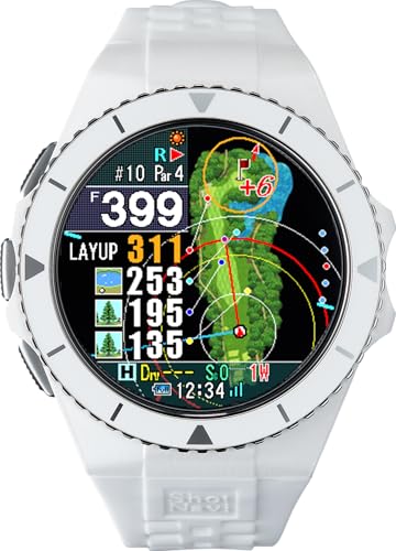 EXCEEDS (Shot Navi) [White] Touch Panel Large Screen Color LCD Made in Japan Golf Distance Meter ...