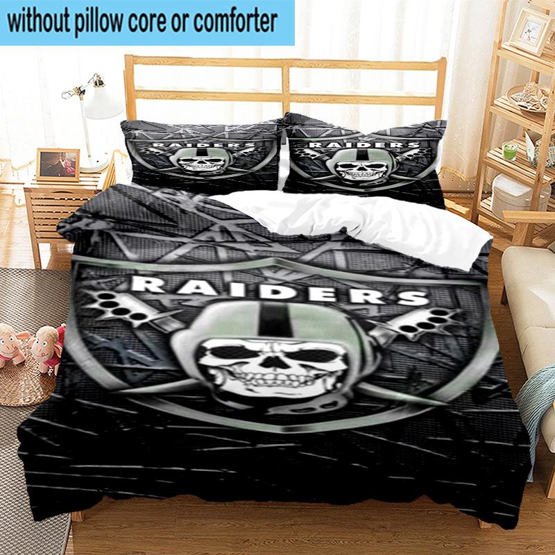 3PCS Rai-ders Football Legacy 3pcs Bedding,Including 3PCS Duvet Cover And 2pcs Pillowcases Perfect for Christmas,Ideal for Bedroom, Dormitory