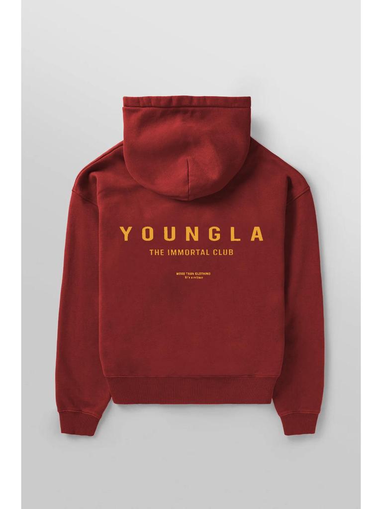 YOUNGLA Men's Oversized Pullover Hoodie Double-Layer Printed Fitness Jacket