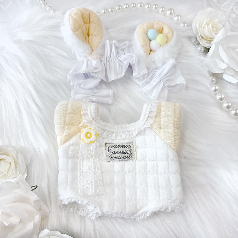 Baby Clothes & Headpiece Set for Plush Toys (20cm) by g.triger, Yellow [Parallel Import]