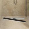 Shower Drain with Glass Cover Black 90 cm Stainless Steel 304