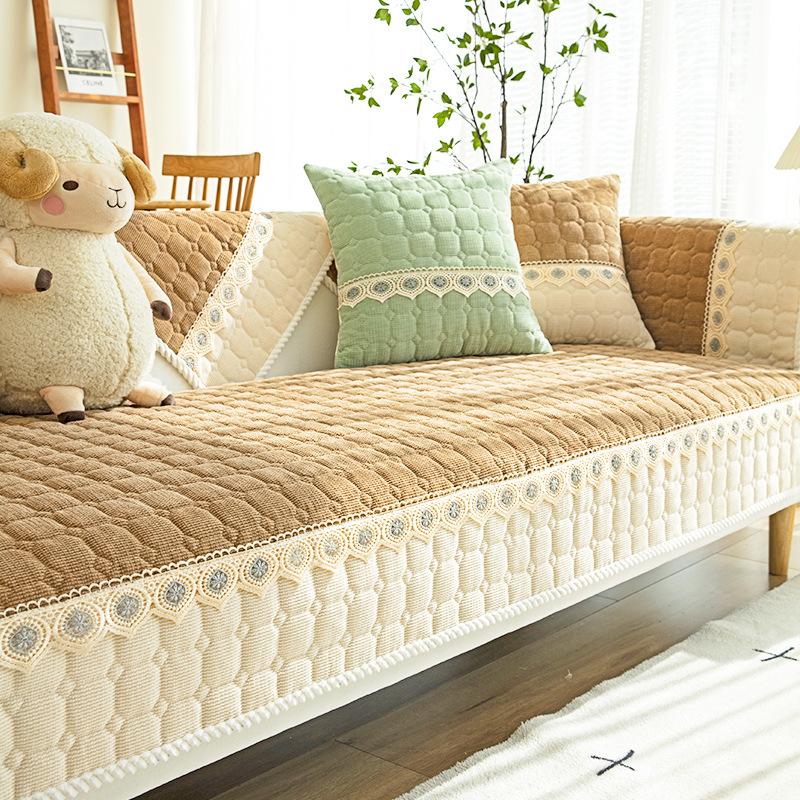 Sofa Cushion Non-Slip Stain-Resistant Fresh Sofa Cover Pastoral Style Sofa Slipcover High-Grade Sense