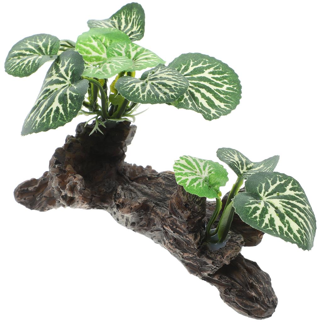 Realistic Reptile Plants Ornament for Terrarium Rainforest Plant Decor Artificial Plant for Reptile Habitat Fish Tank Decoration