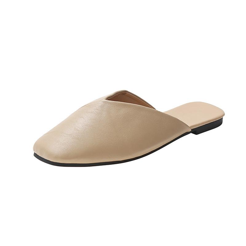 

Весенняя и летняя обувь Женская обувь с квадратным носком и полудрагоценными женскими босоножками на плоской подошве больших размеров 43 хаки