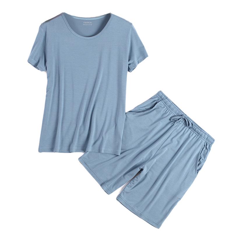 Women's Summer Modal Short Sleeve & Shorts Ice Silk Pajama Set - Breathable Casual Wear