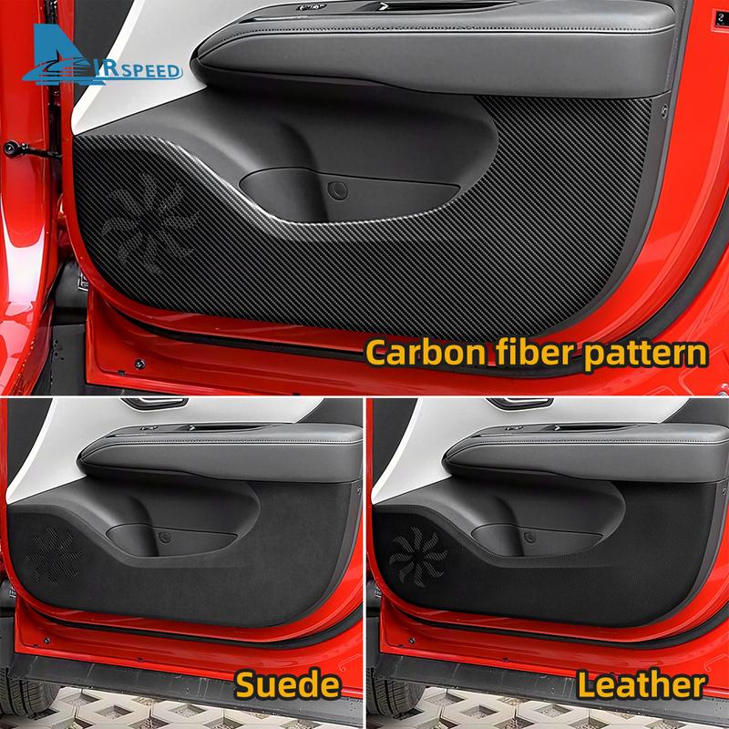 Door Anti-kick Pad For For Hyundai Tucson    2024 2025 2026 LHD RHD Car Leather Carbon Mat Interior Trim Accessories
